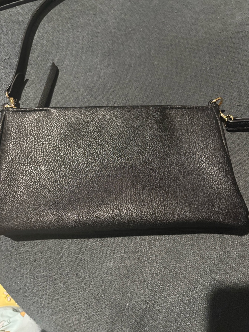 Slim Black Leather Crossbody Bag